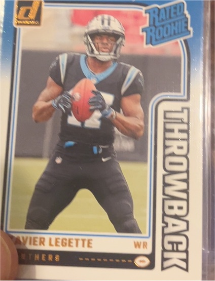 2024 Donruss #25 Xavier Legette Rated Rookies Throwback — front
