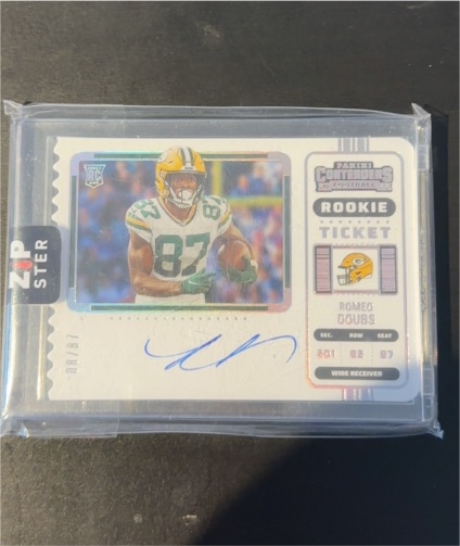 2022 Panini Contenders #132 Romeo Doubs Rookie Ticket — front