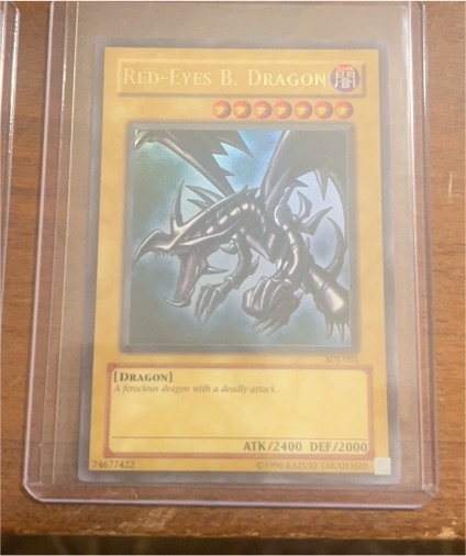 1996 Yu-Gi-Oh! SDJ-001 Red-Eyes B. Dragon — front
