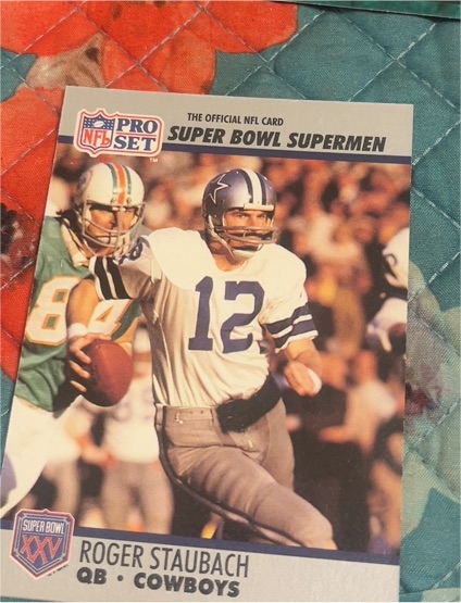 1990 Pro Set Super Bowl Supermen Roger Staubach — front