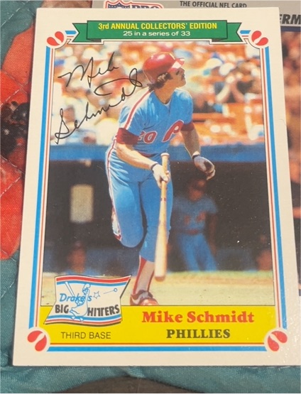 1983 Topps Drake's Big Hitters #25 Mike Schmidt — front