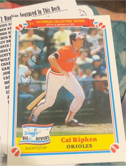 1983 Topps Drake's Big Hitters #23 Cal Ripken — front