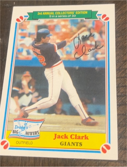 1983 Topps Drake's Big Hitters #5 Jack Clark — front