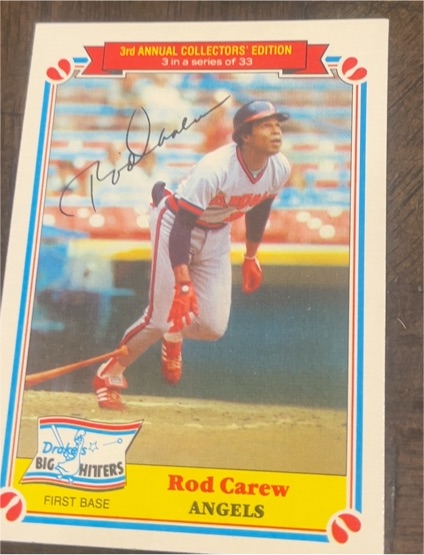 1983 Topps Drake's Big Hitters #3 Rod Carew — front