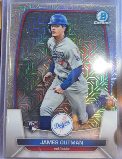 2023 Bowman Chrome #13 James Outman Mojo Refractor Rookie Card — front
