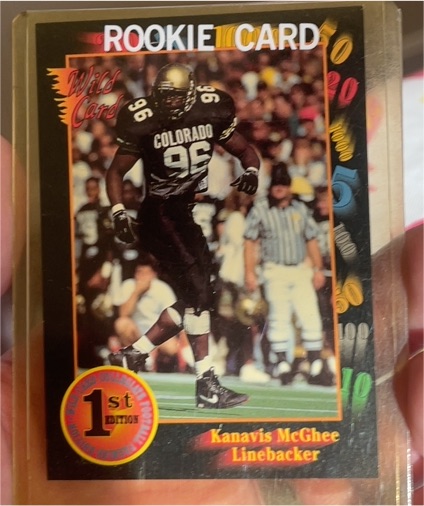 1991 Wild Card #96 Kanavis McGhee — front
