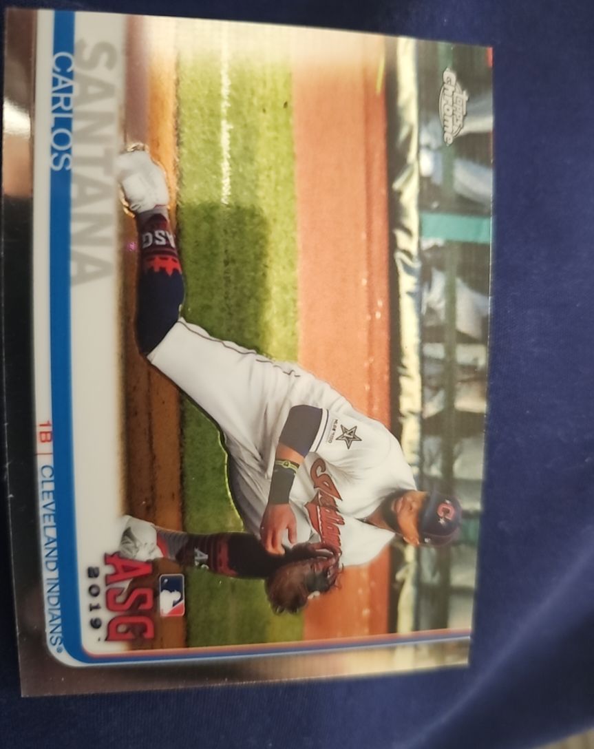 2019 Topps Chrome Update Edition #68 Carlos Santana Cleveland Indians — front