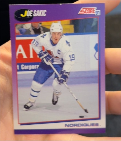1991-92 Score American #25 Joe Sakic Quebec Nordiques — front