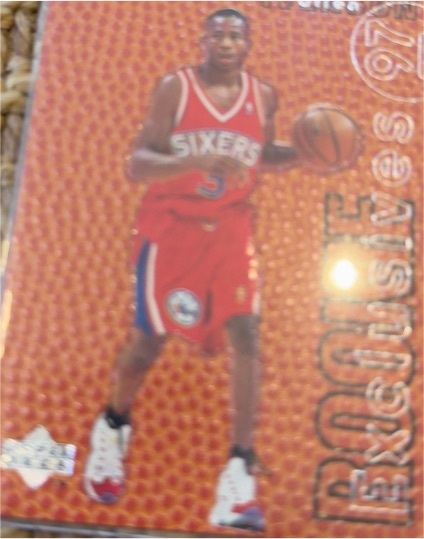 1996-97 Upper Deck Rookie Exclusives #R1 Allen Iverson — front