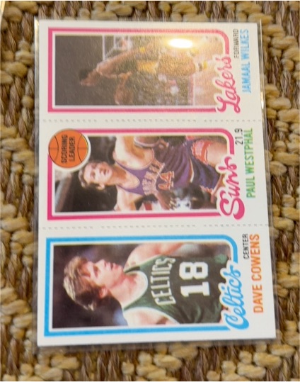 1980-81 Topps #36 / 142 / 186 Dave Cowens / Paul Westphal / Jamaal Wilkes — front