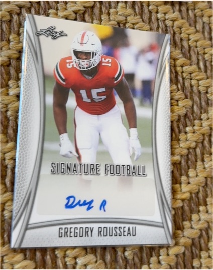 2021 Leaf Signature Football #BA-GR1 Gregory Rousseau — front