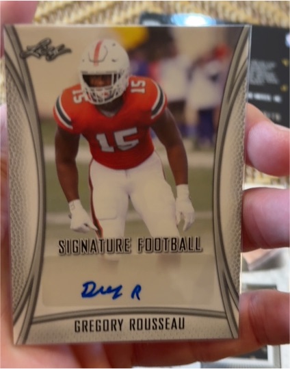 2021 Leaf Draft #BA-GR1 Gregory Rousseau Rookie Autographs — front