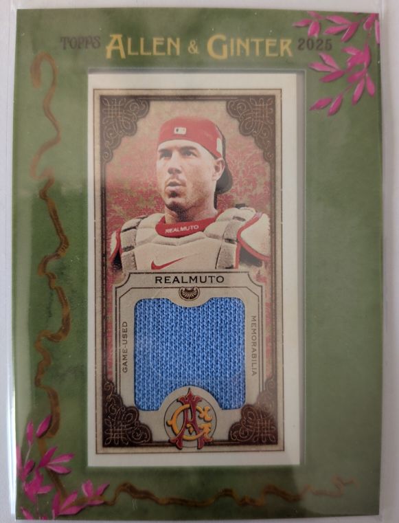 2025 Topps Allen & Ginter Mini Framed Relic #MFR-JRE J.T. Realmuto — front