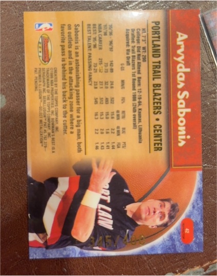 1994 Skybox #42 Arvydas Sabonis — front