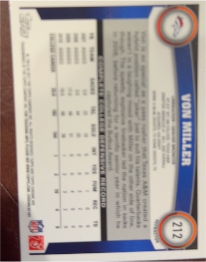 2011 Topps #212 Von Miller — front