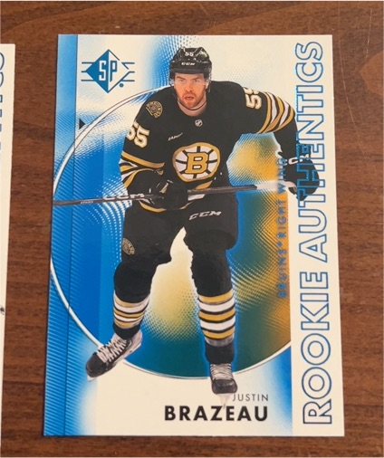 2024-25 Upper Deck SP Hockey #127 Justin Brazeau Rookie Authentics Blue — front