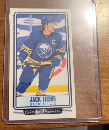 2021-22 O-Pee-Chee Premier Tallboys #P-29 Jack Eichel — front