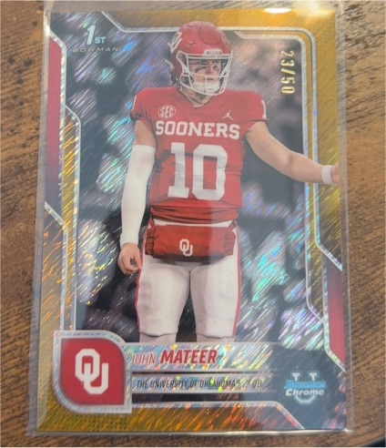 2025 Bowman Chrome University #1 John Mateer — front