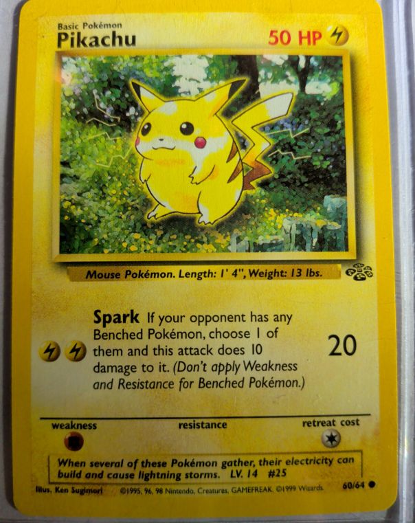 1999 Pokémon Jungle #60 Pikachu — front