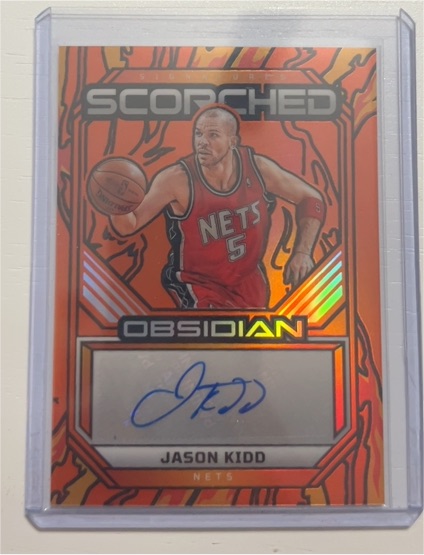 2024-25 Panini Obsidian Scorched Signatures Jason Kidd — front