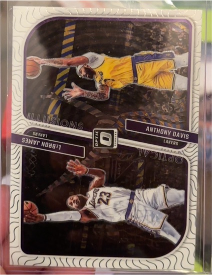 2023-24 Panini Donruss Optic - Optical Illusions #1 LeBron James, Anthony Davis — front