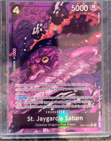 2025 One Piece Card Game OP13-083 St. Jaygarcia Saturn — front