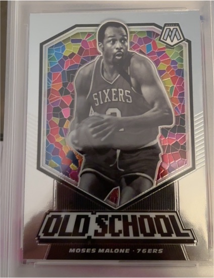 2019-20 Panini Mosaic Old School #7 Moses Malone — front