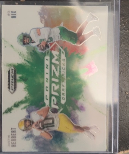 2025 Panini Prizm Draft Picks #16 Justin Herbert & Bo Nix Duel Color Blast SSP — front