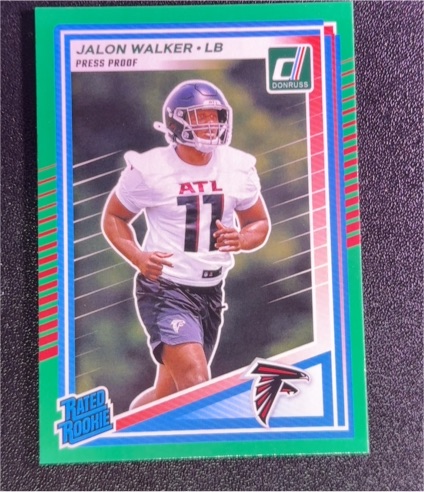 2025 Donruss #344 Jalon Walker Press Proof Green — front