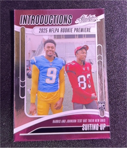 2025 Panini Absolute Introductions #I-TJN Tre Harris & Tez Johnson — front