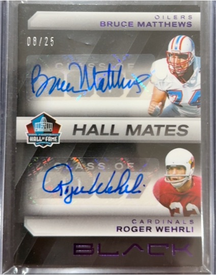 2025 Panini Black #HMD-BMRW Bruce Matthews / Roger Wehrli Hall Mates Dual Auto — front