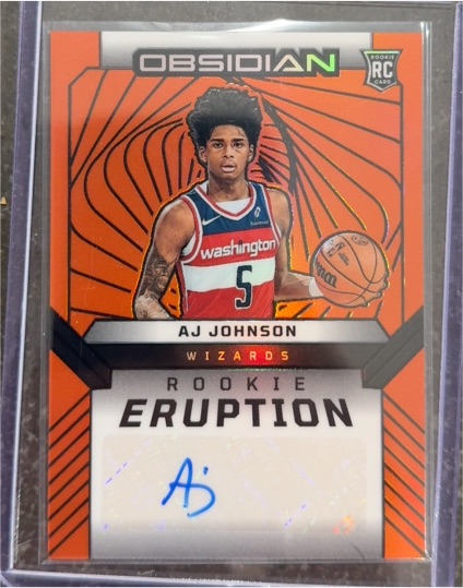 2024-25 Panini Obsidian Rookie Eruption #REA-AJJ AJ Johnson — front