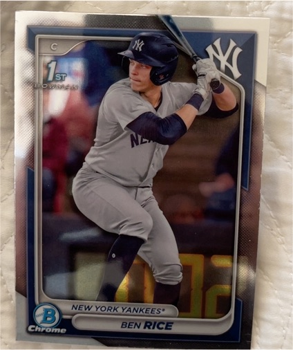 2024 Bowman Chrome #BCP-186 Ben Rice — front