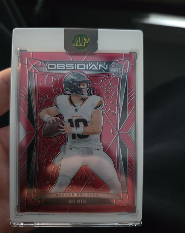 2024 Panini Obsidian #56 Bo Nix Red Flood RC Denver Broncos — front