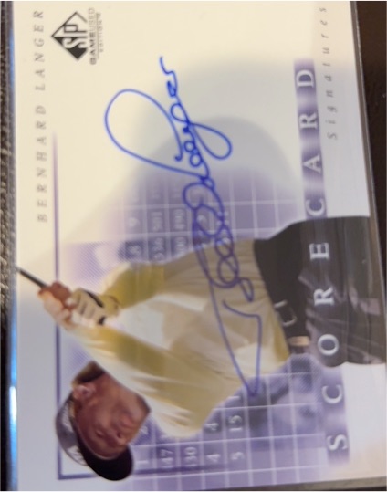 2002 SP Game Used Scorecard Signatures #Bernhard Langer — front