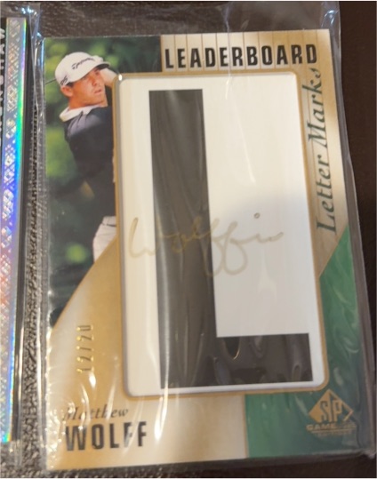 2021 Upper Deck SP Game Used Leaderboard Letter Marks #LM Matthew Wolff — front