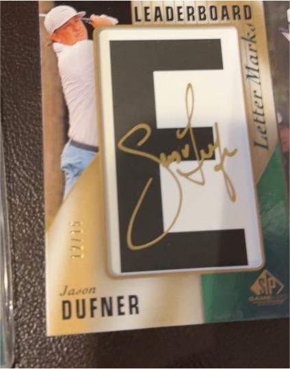 2021 Upper Deck SP Game Used Letter Marks #LM-JD Jason Dufner — front