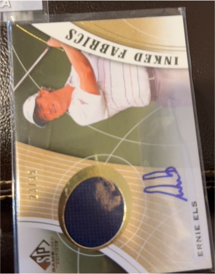 2012 Upper Deck SP Game Used Inked Fabrics #IF-E Ernie Els — front