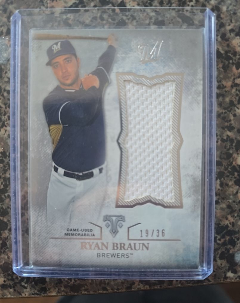 2015 Topps Triple Threads Unity Single Jumbo Relics #UJR-RBA Ryan Braun — front