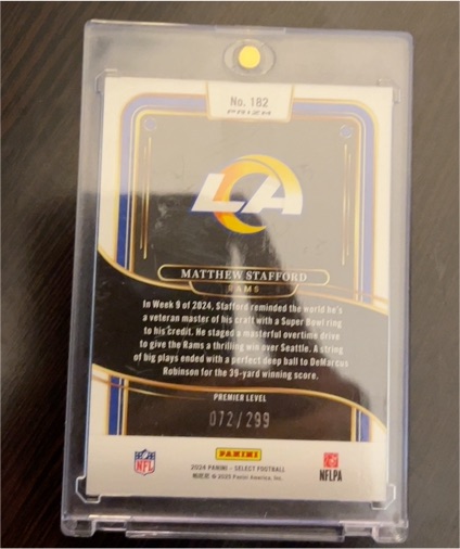 2024 Panini Select Premier Level #182 Matthew Stafford — front