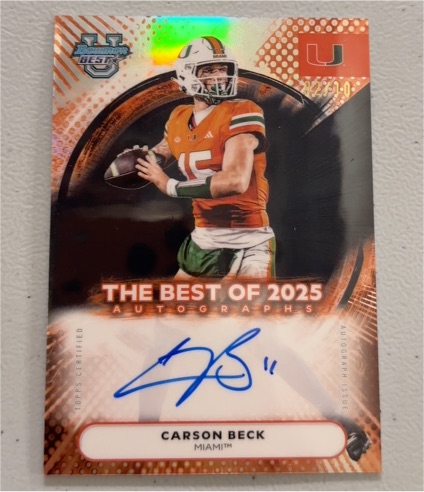 2025 Bowman University's Best #BOA-CBE Carson Beck — front