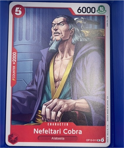 2025 One Piece Carrying On His Will #OP13-011 Nefeltari Cobra — front
