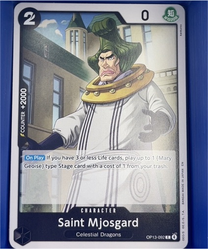 One Piece Card Game OP13-092 Saint Mjosgard — front