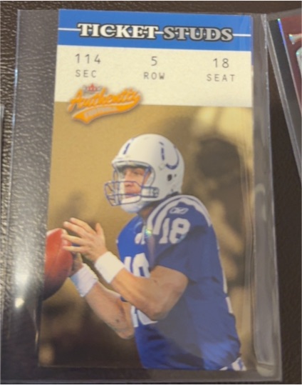 2003 Fleer Authentix Ticket Studs Peyton Manning — front