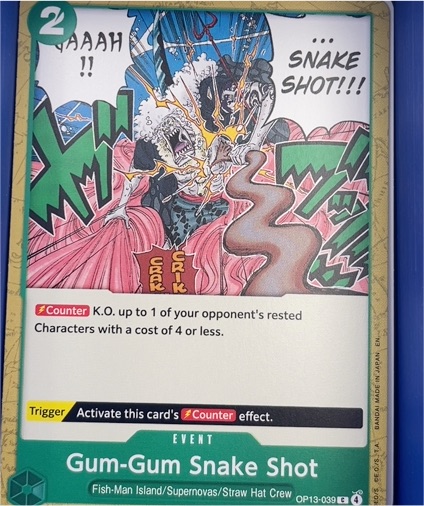 2025 One Piece OP13-039 Gum-Gum Snake Shot — front