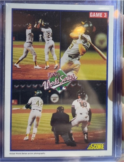 1990 Score #702 World Series Game 3 — front