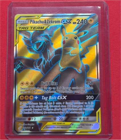 2019 Pokemon Sun & Moon Team Up #162 Pikachu & Zekrom GX — front