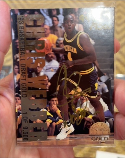 1993 Classic Four Sport #1 Chris Webber '93 Basketball Draft Gold — front
