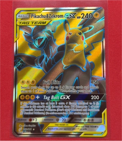 2017 Pokémon SM9 Tag Bolt #100 Pikachu & Zekrom GX — front