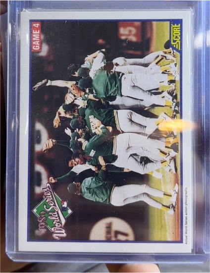 1990 Score #703 World Series Game 4 Oakland Athletics — front